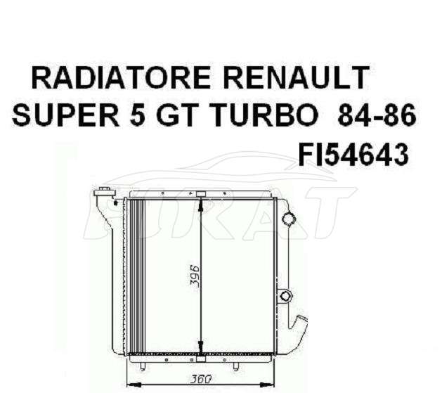 RADIATORE ACQUA RENAULT SUPER 5 GT TURBO 84 - 86